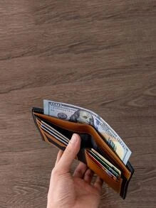 Portefeuille vertical à rayures pour hommes