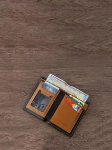 Portefeuille vertical à rayures pour hommes