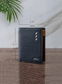 Portefeuille vertical à rayures pour hommes