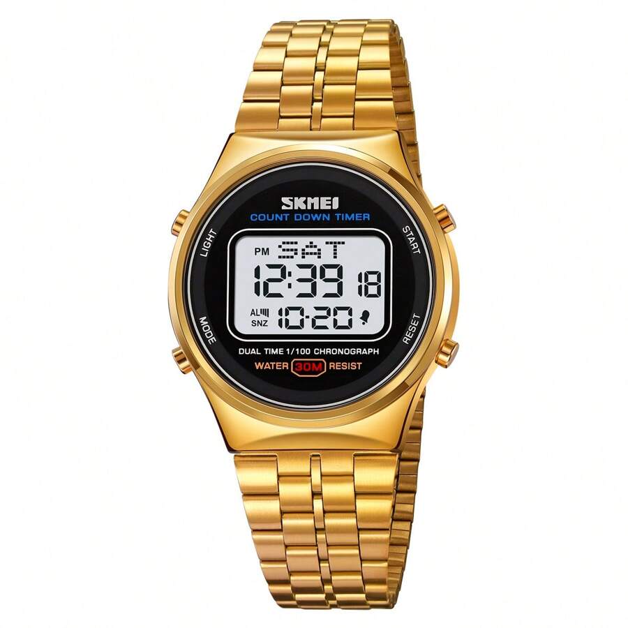 Montre numérique bracelet en acier