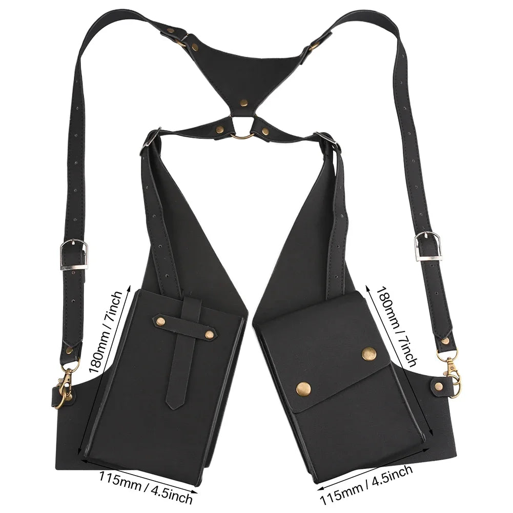 Sac de poitrine antivol en cuir pour hommes