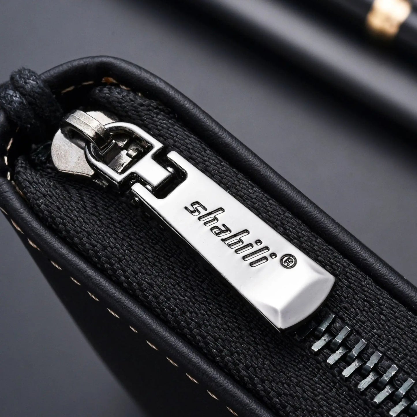 Portefeuille en cuir Pu à fermeture éclair pour hommes