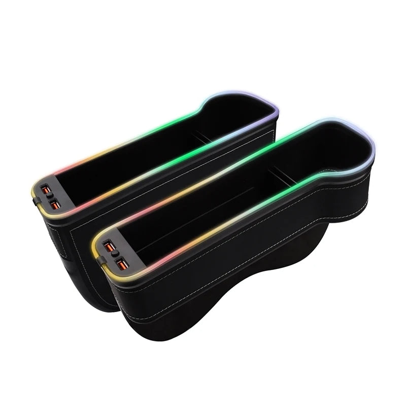Accessoire Auto LED Porte-Gobelet, Rangement et Chargeur USB