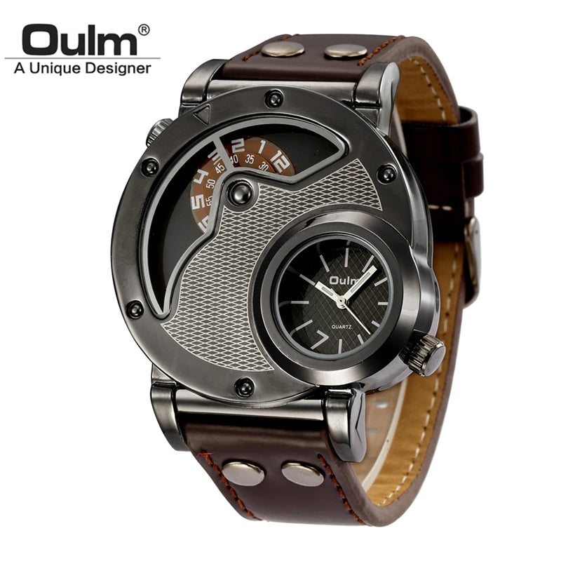 Montre de luxe à double temps pour hommes