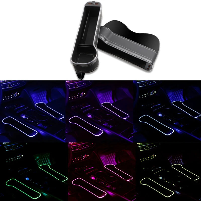 Accessoire Auto LED Porte-Gobelet, Rangement et Chargeur USB