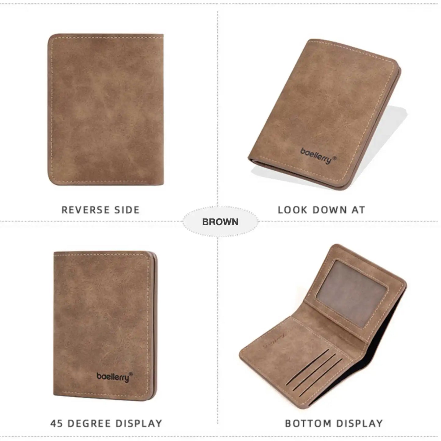 Mini portefeuille en cuir PU pour hommes