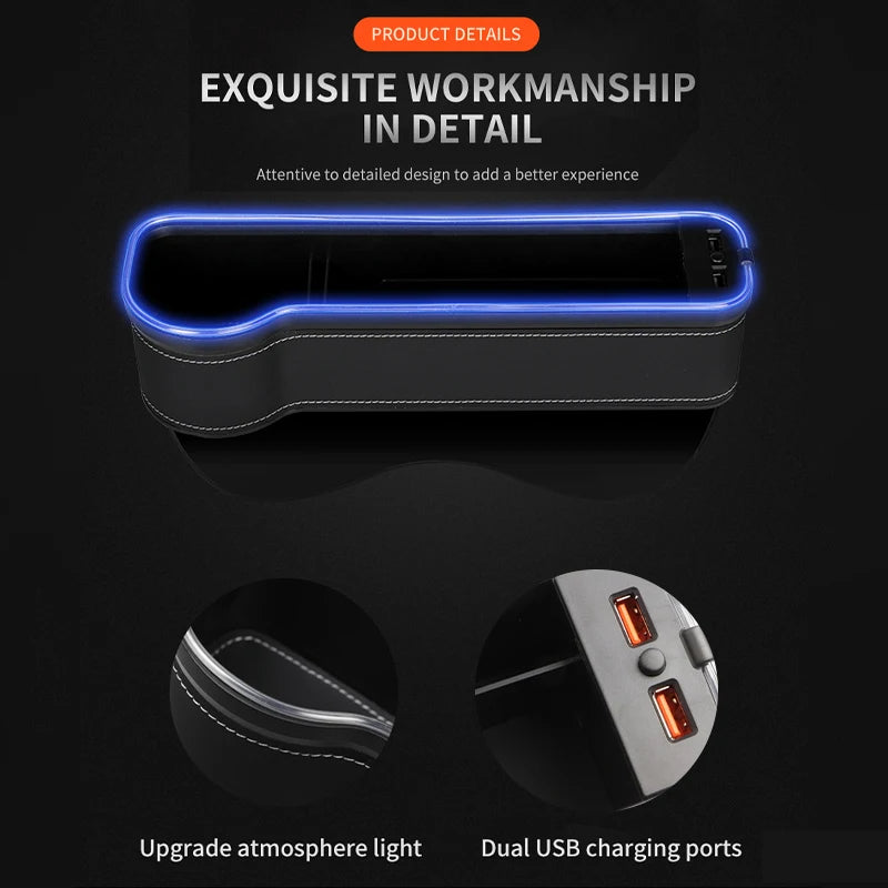 Accessoire Auto LED Porte-Gobelet, Rangement et Chargeur USB