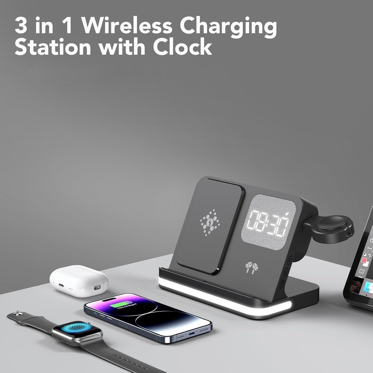 6 en 1 Support de chargeur sans fil multifonction