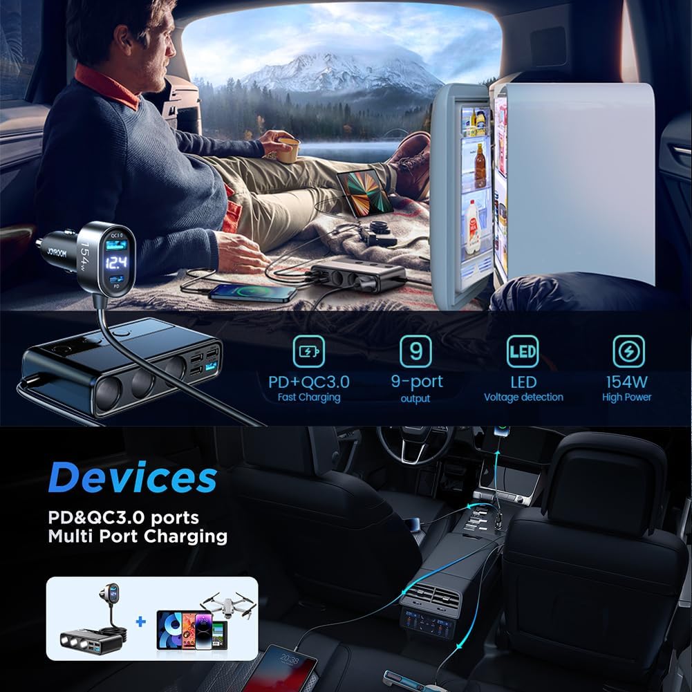 Adaptateur de chargeur de voiture 9 en 1