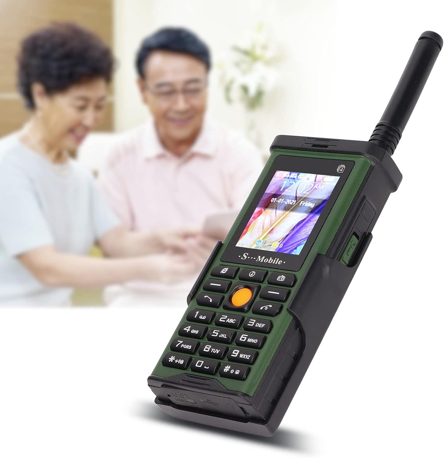 Téléphone portable extérieur robuste, 4 cartes SIM, torche