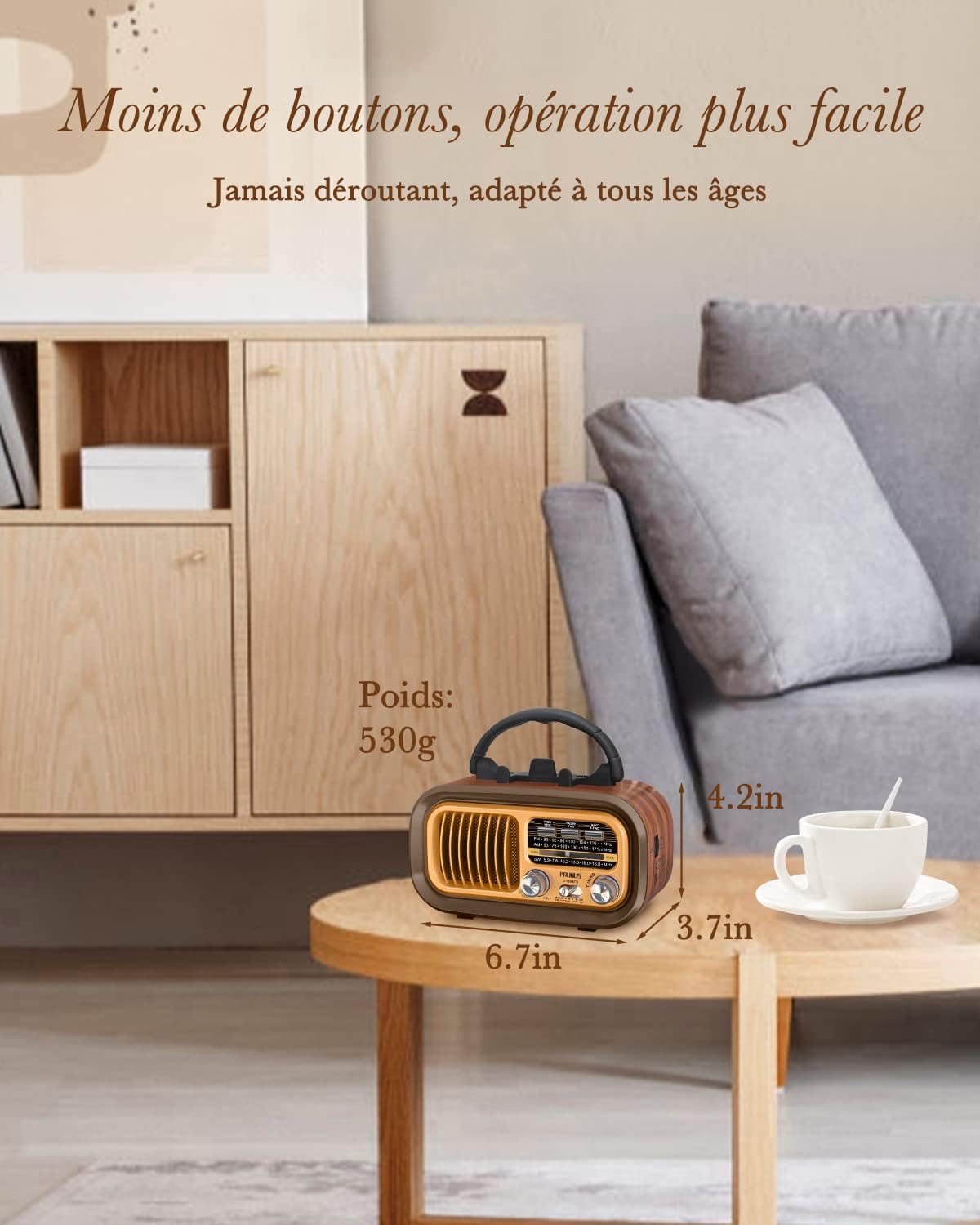 Radio solaire portable multi-fonction trois bandes