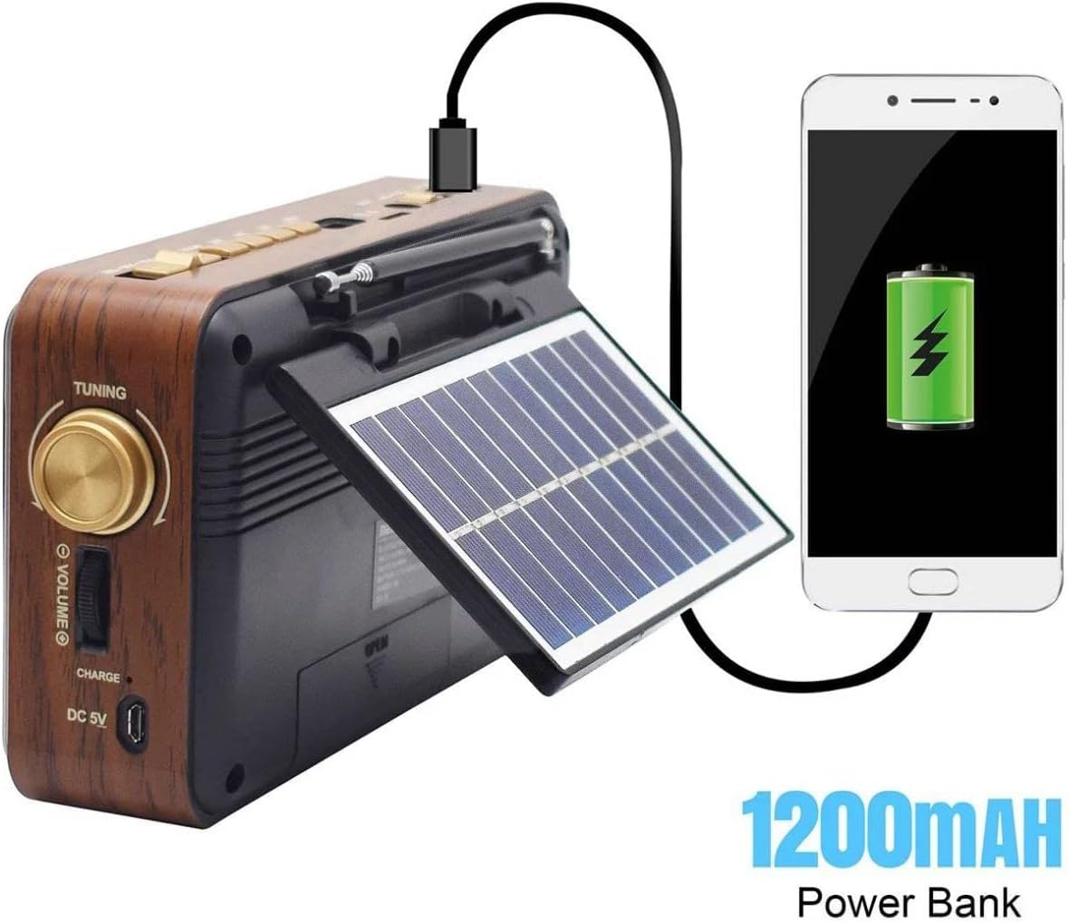 Radio Solaire Rétro Multifunction
