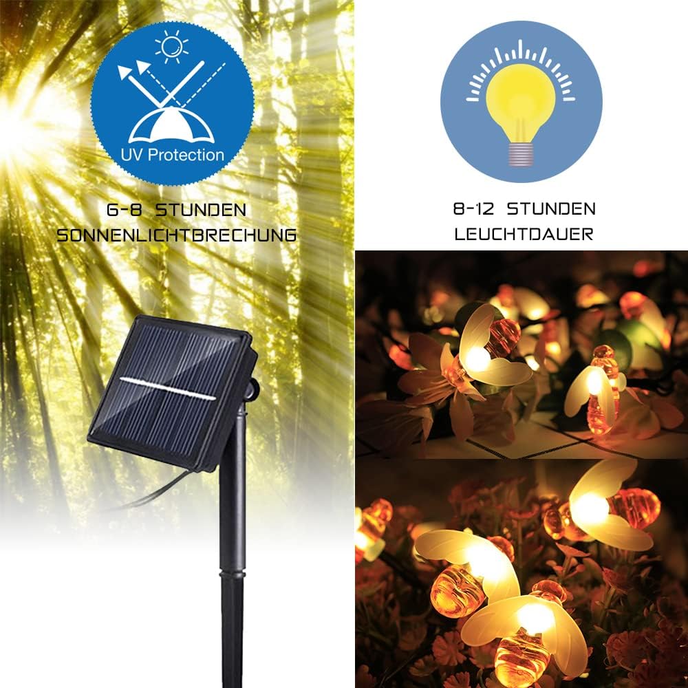 Abeilles lampes solaires décoration de jardin
