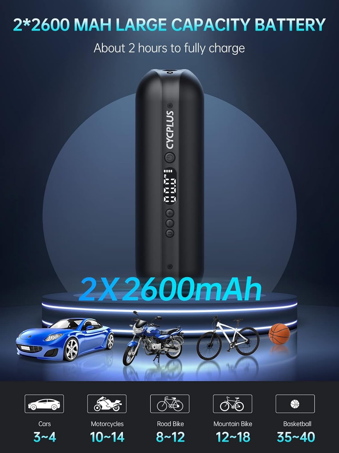Mini pompe de voiture intelligent Portable Rechargeable