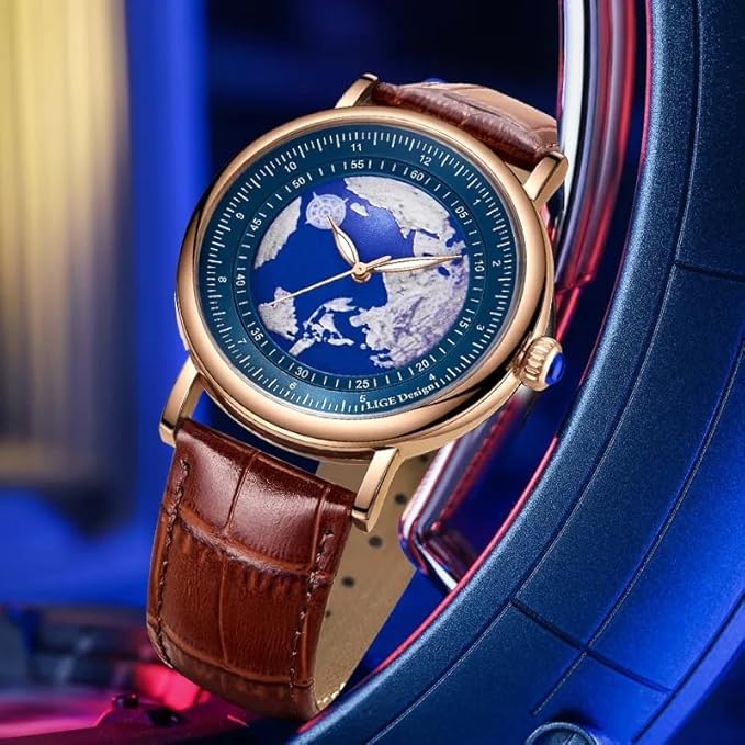 Montre à quartz Blue Planet pour homme