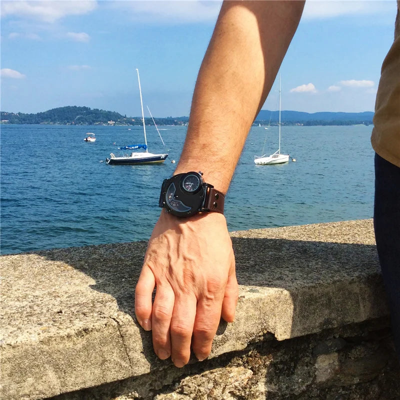 Montre de luxe à double temps pour hommes