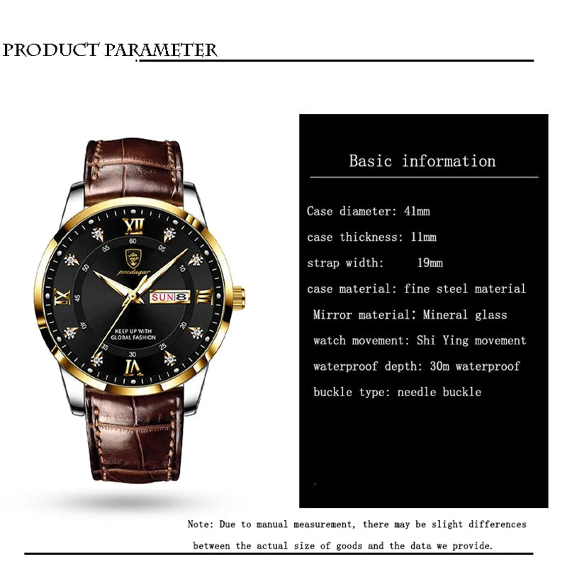 Montre Supérieure en cuir pour homme