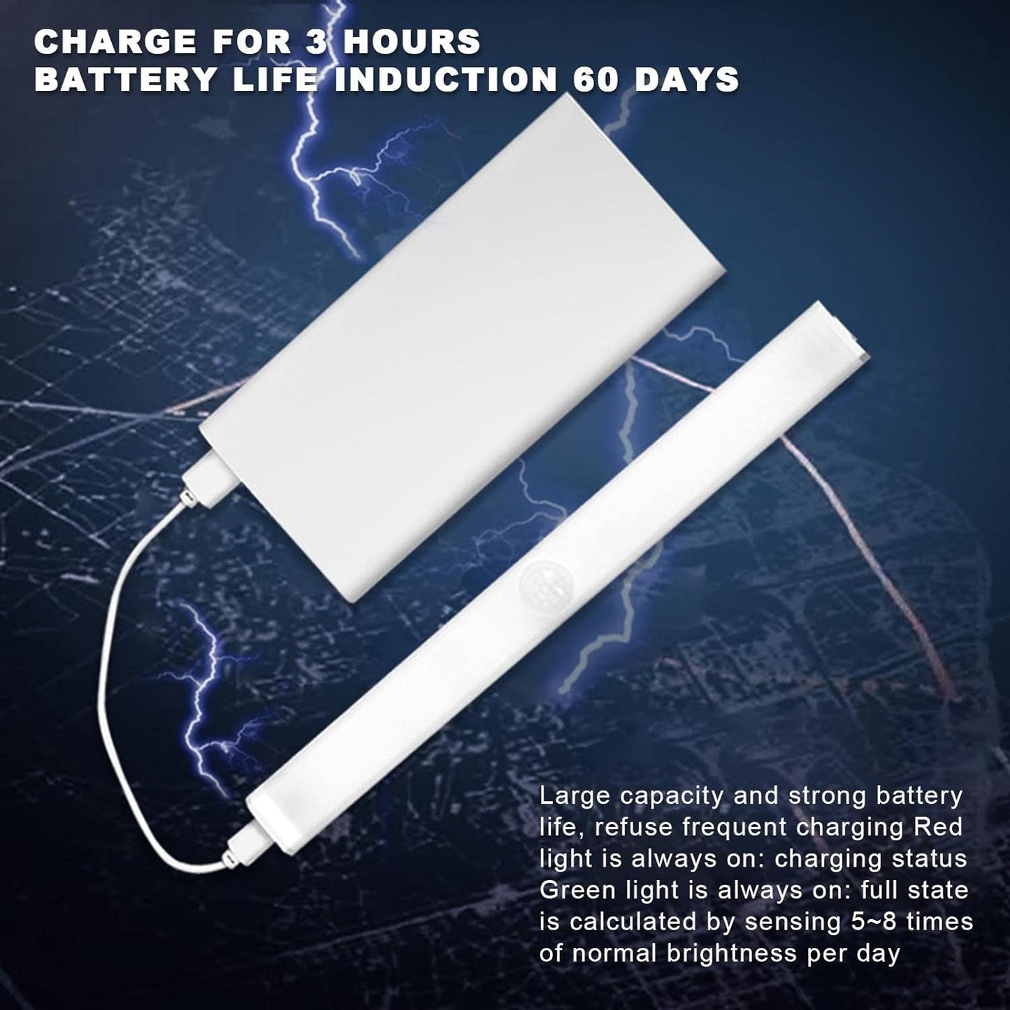 Lampe magnétique à capteur pour coffre de voiture et capot 15cm