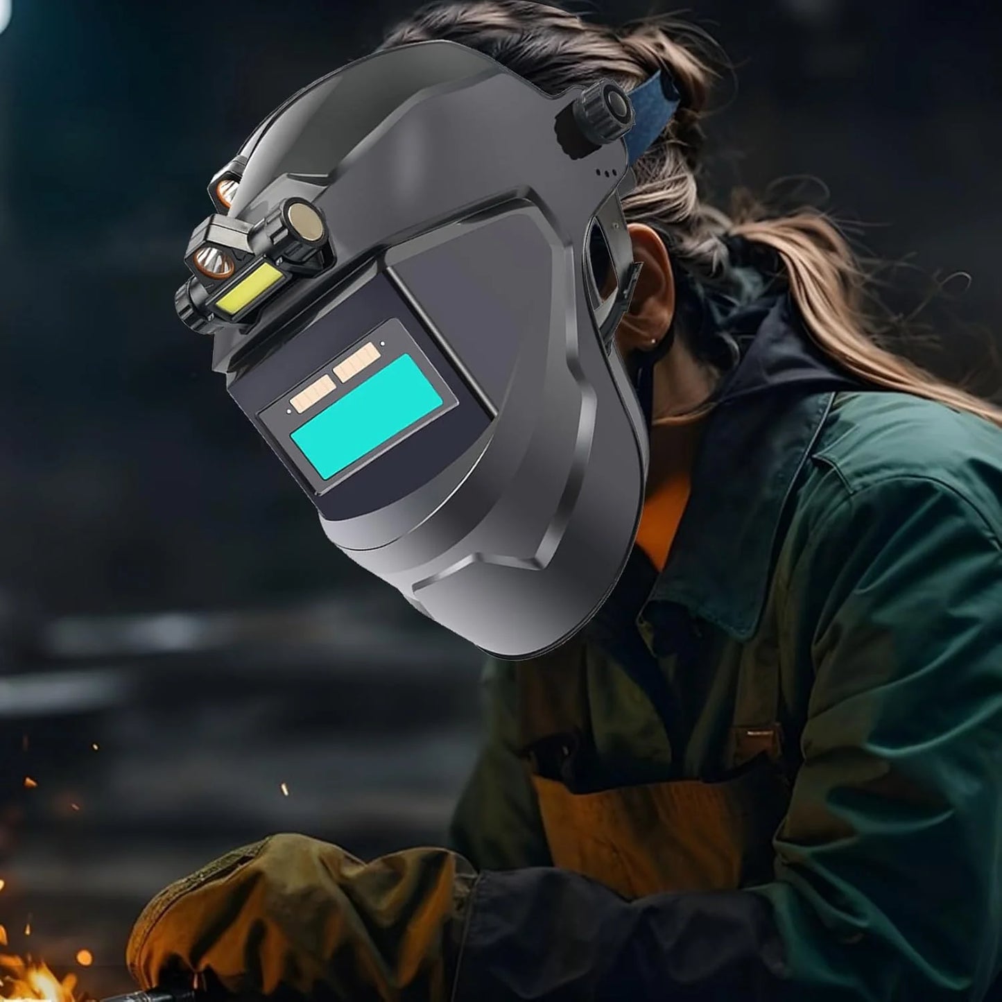 Casque de soudage automatique à énergie solaire