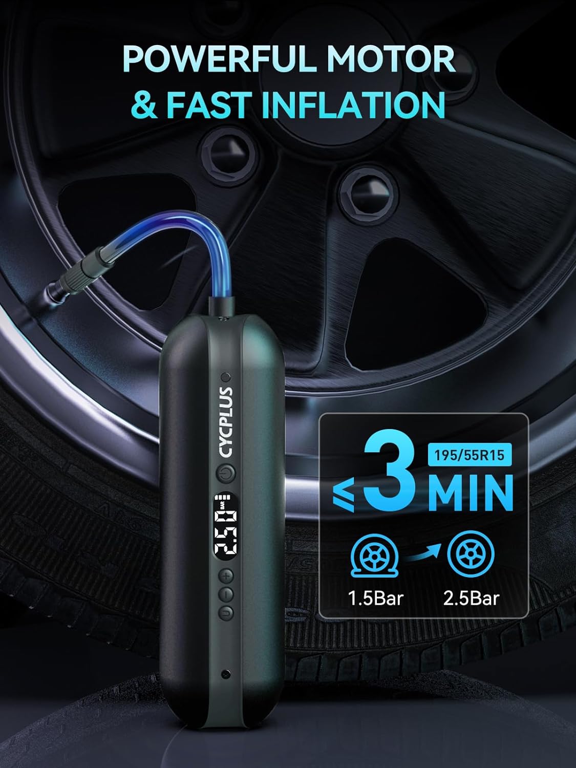 Mini pompe de voiture intelligent Portable Rechargeable