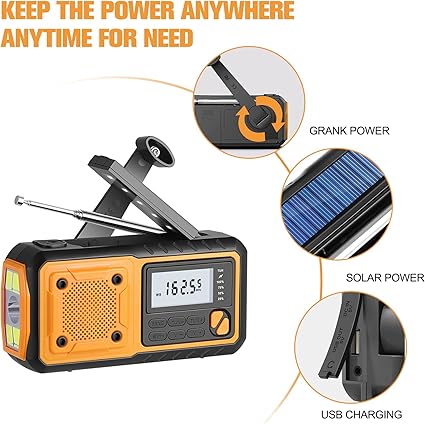 Radio Solaire 4 en 1 Lampe LED & power bank