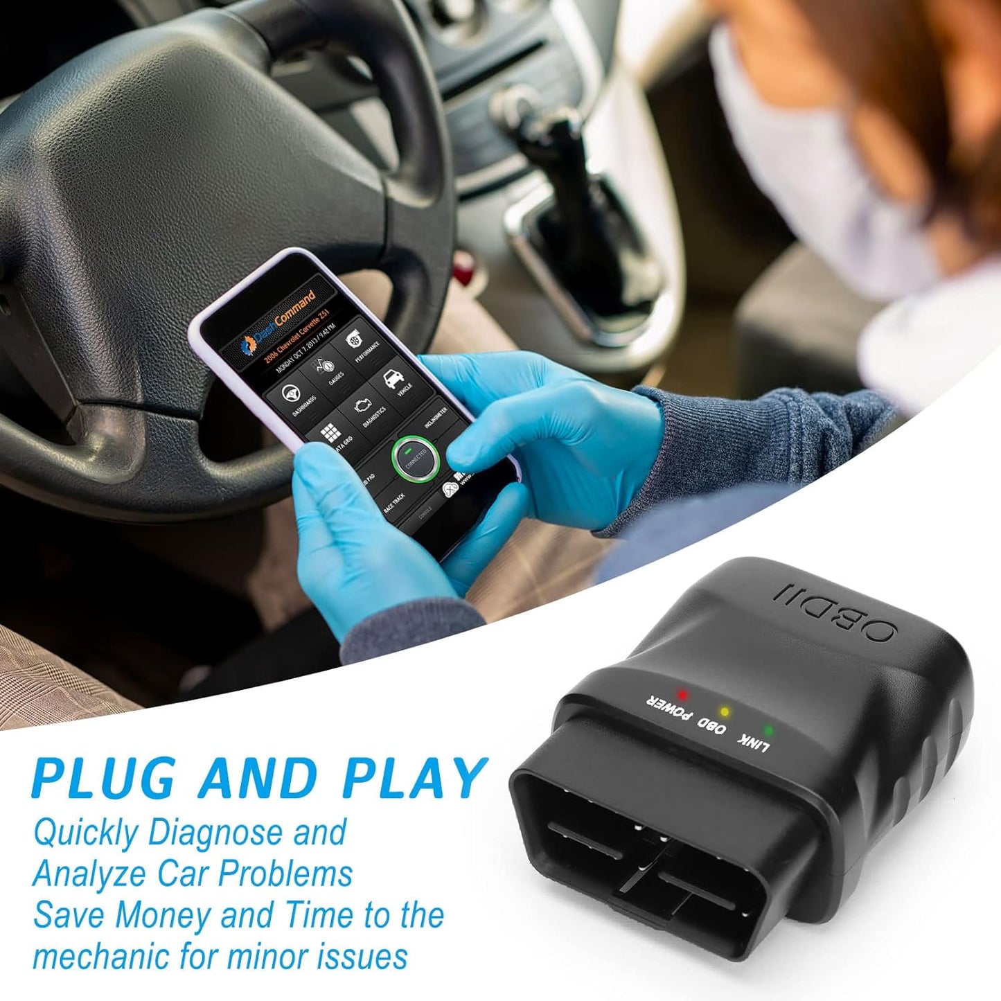 OBDII outil de diagnostic de voiture Scanner Bluetooth 4.0
