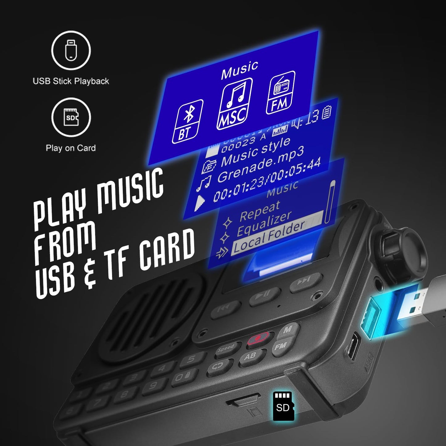 Radio Fm de poche Rechargeable, Usb lecteur
