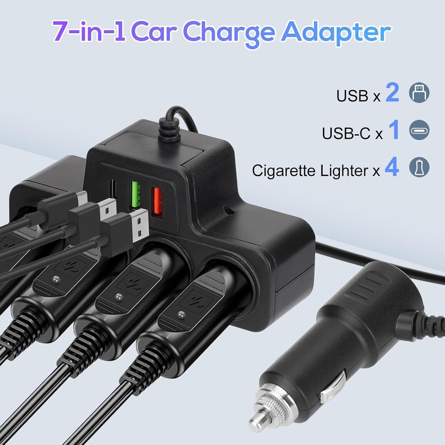 Allume-cigare à quatre trous Chargeur de voiture à charge rapide