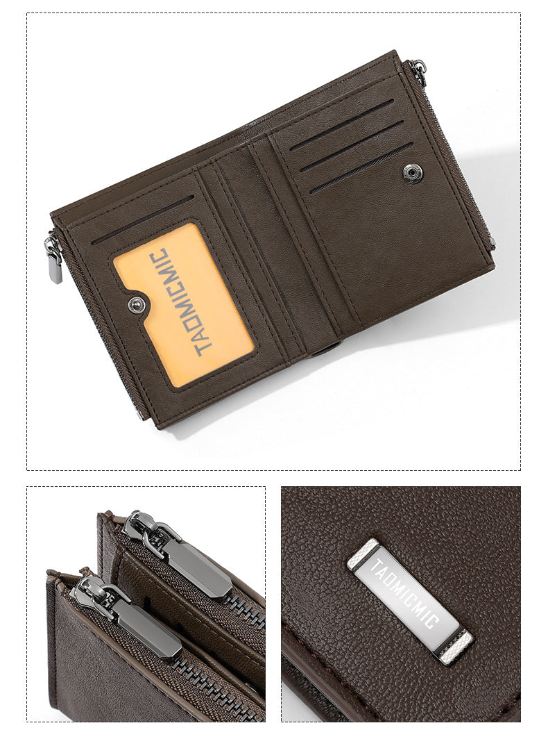 Portefeuille fermeture éclair pour homme