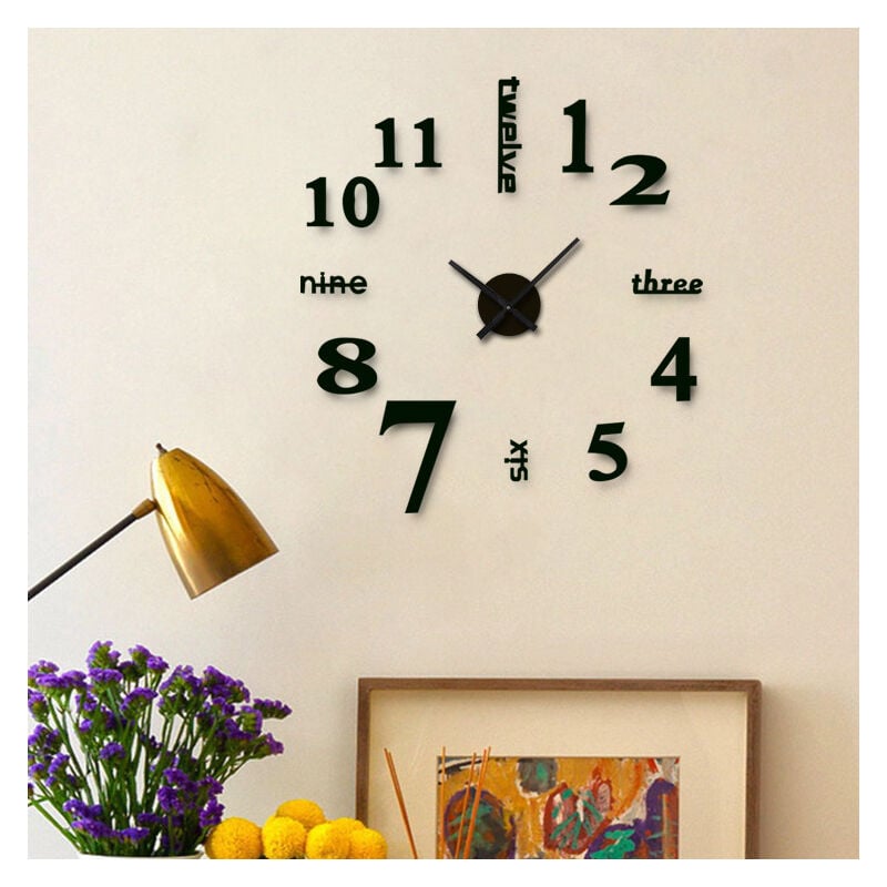 Horloge Murale 3D Sans Cadre, Décoration de la Maison
