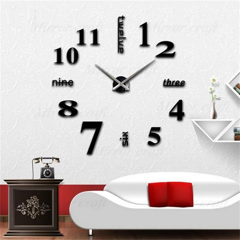 Horloge Murale 3D Sans Cadre, Décoration de la Maison