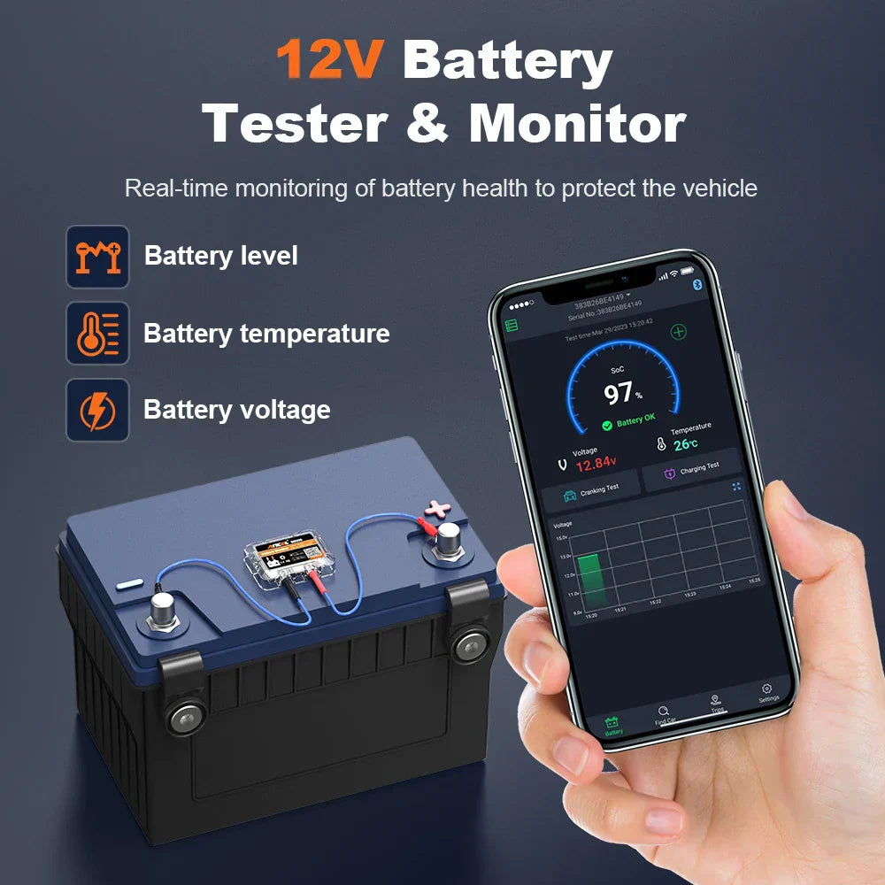 Moniteur de batterie de voiture Bluetooth sans fil