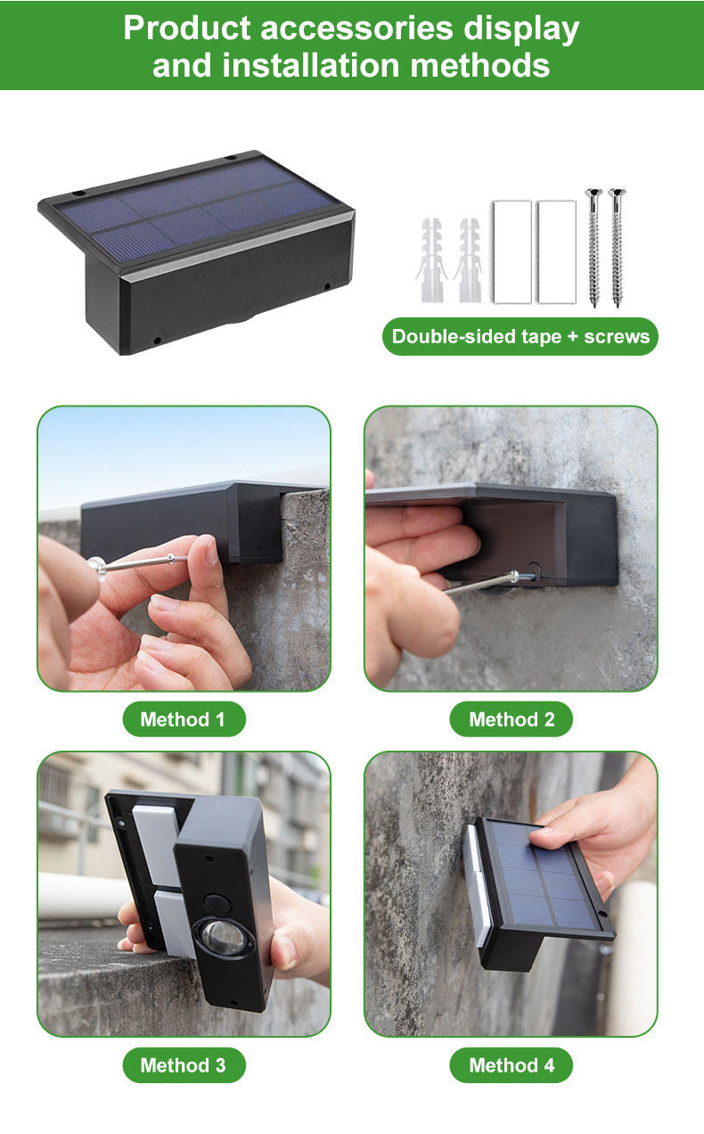 4 Lampes solaires étanches super lumineuses
