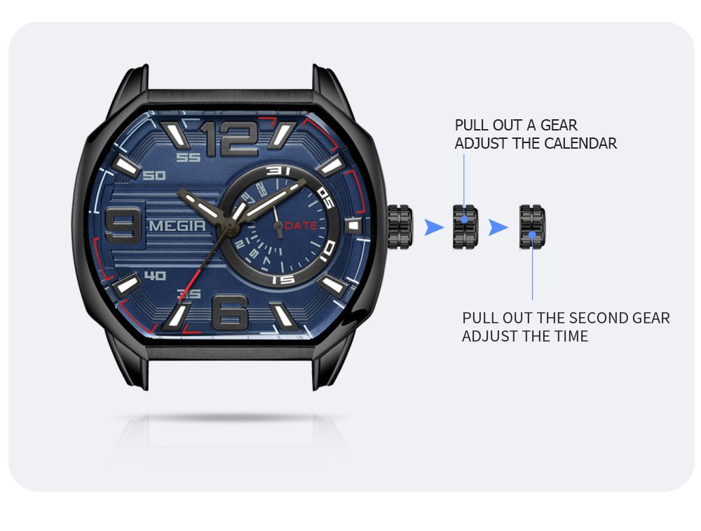 Montre à quartz en cuir pour homme décontractées