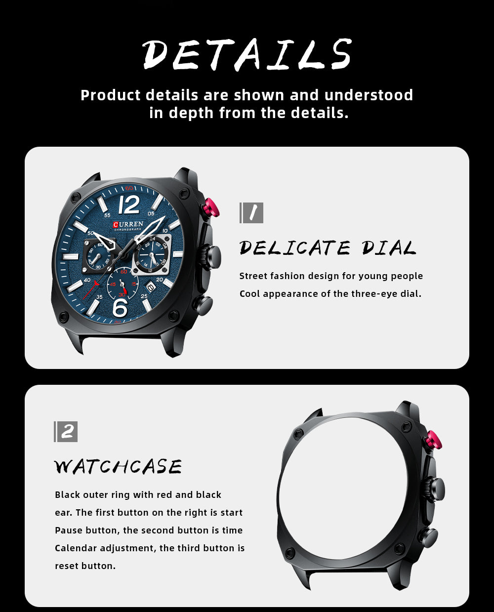 Montre à quartz mode cuir pour homme