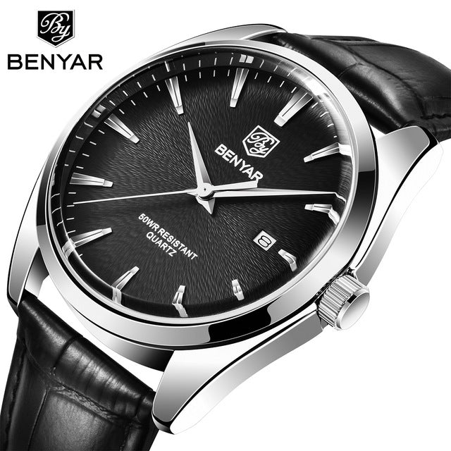 Montre à Quartz Benyar pour hommes, marque minimaliste analogique