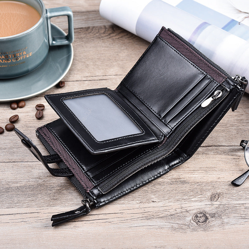 portefeuille double zip pour hommes