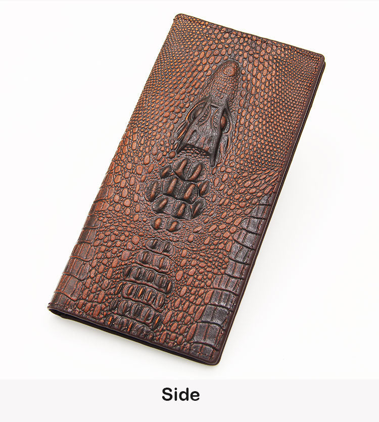 Portefeuille long en cuir PU effet crocodile