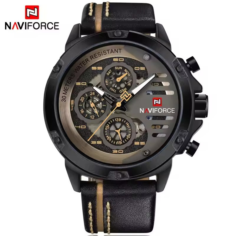 Montre de luxe en cuir pour hommes