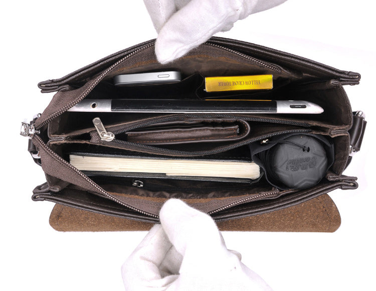 sac à bandoulière d'affaires en cuir PU pour homme
