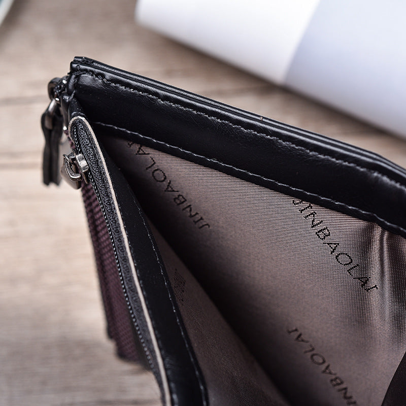 portefeuille double zip pour hommes