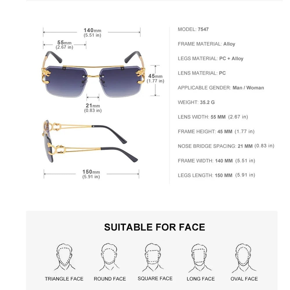 Lunettes de Soleil Luxieuse Mode Léopard