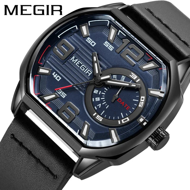 Montre à quartz en cuir pour homme décontractées