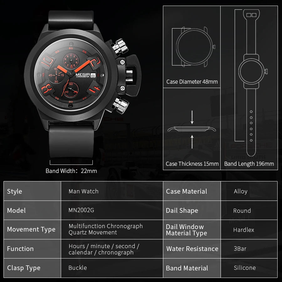 Montre grand cadran pour homme