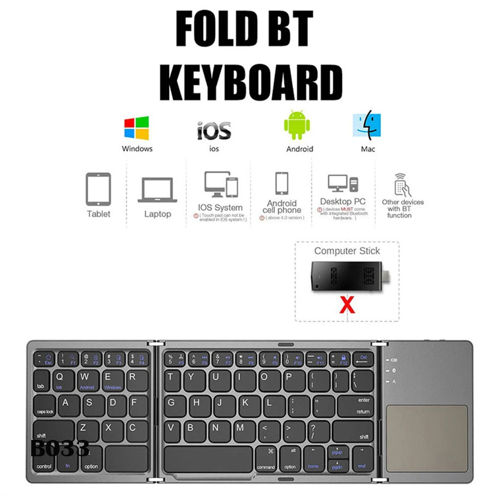 Mini clavier pliable sans fil portable