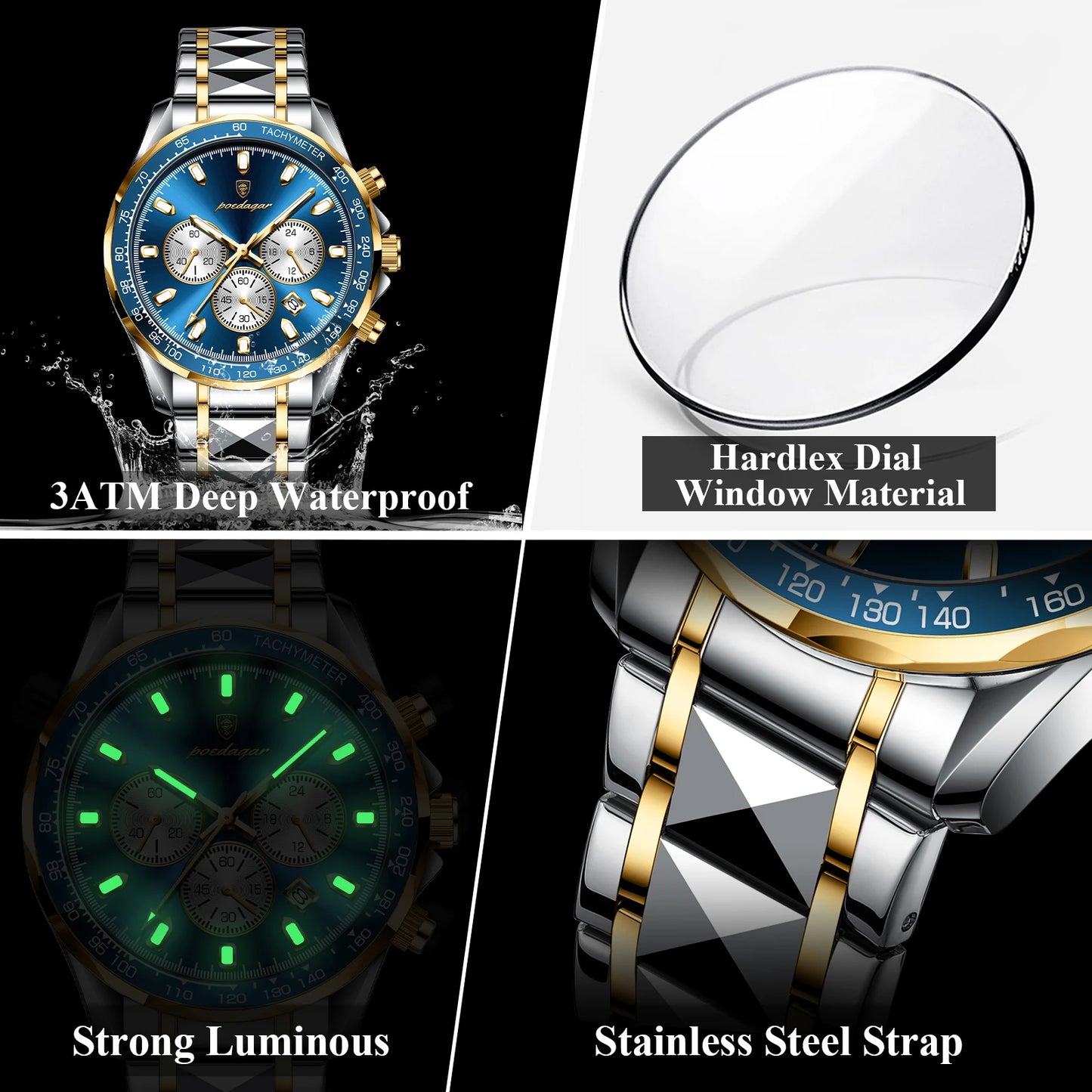 Montre de luxe étanche pour homme