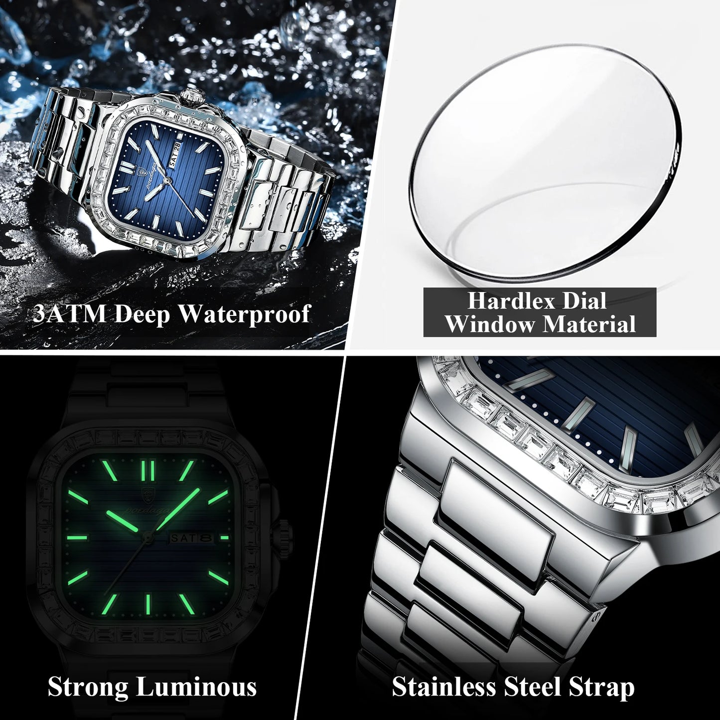 Montre de Luxe Carré pour Homme