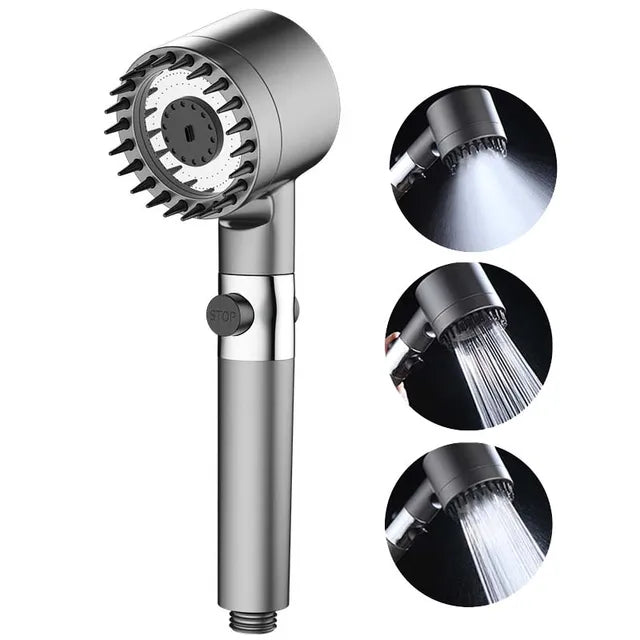 Pommeau De Douche Haute Pression Anti-calcaire – 4 Modes De Jets, Filtre Remplaçable, Tuyau 1.5m, économique En Eau