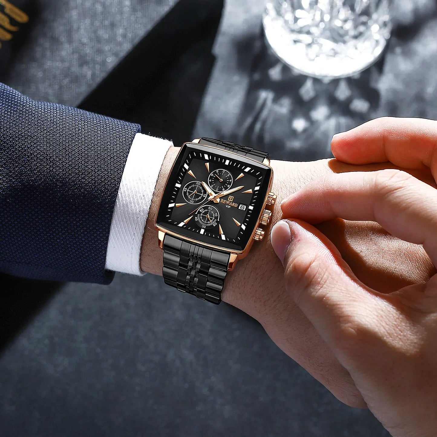 Montres Étanche Lumineux Chronographe Reward VIP