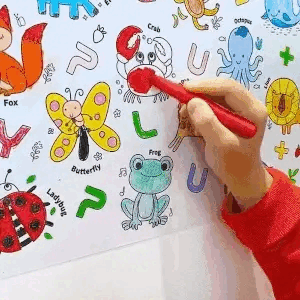 Kit Amusant de Rouleau Collant de 3 Mètres et Crayons